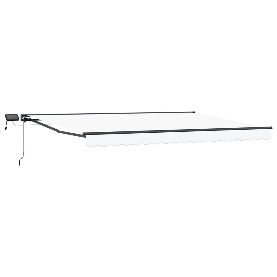 Cadre de store manuel avec LEDs Blanc et anthracite 4 × 3 m - 2