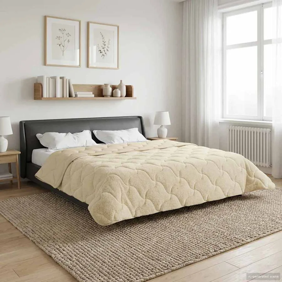 Duvet complet toute l'année Matelassé Crème 200 x 200 cm