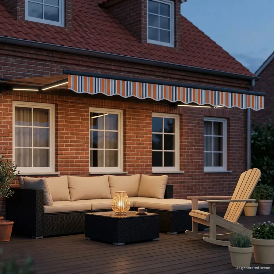 Cadre de store manuel avec LEDs 3 x 2,5 m - 3