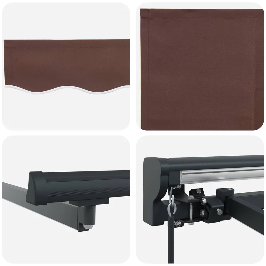 Cadre de store manuel avec LEDs Marron et anthracite 3 x 2,5 m - 9