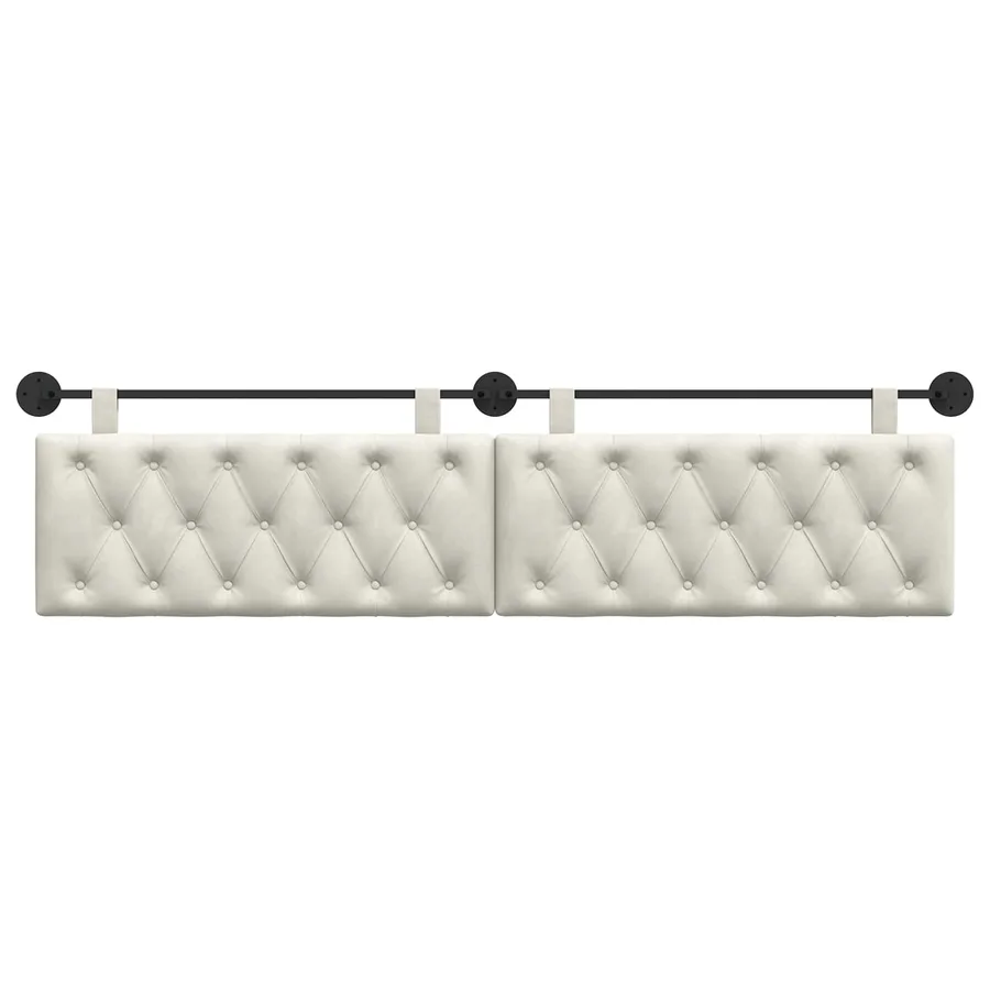 Tête de lit suspendue Avec lumière LED Crème Velours - 5