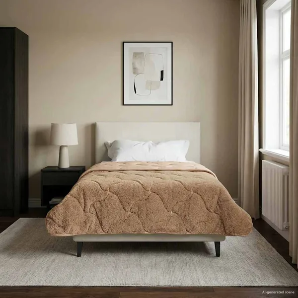 Duvet complet toute l'année Matelassé Taupe 140 x 220 cm