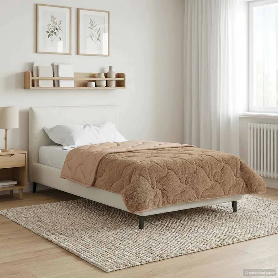 Duvet complet toute l'année Matelassé Taupe 140 x 220 cm - 4