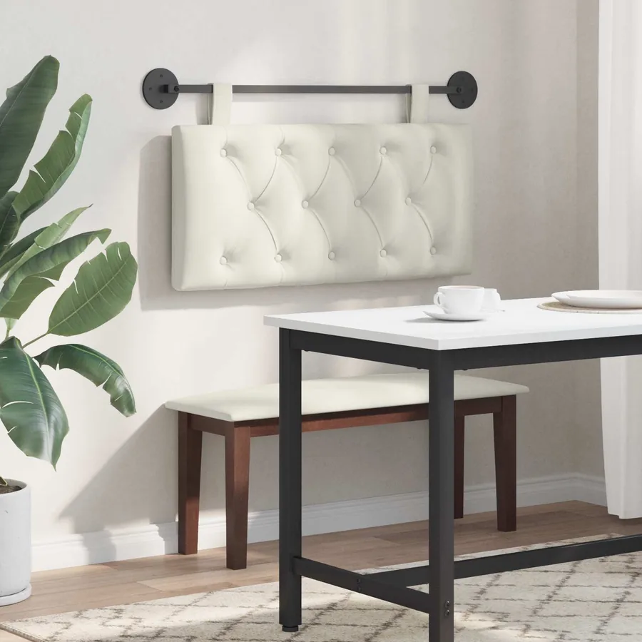 Tête de lit suspendue Avec lumière LED Crème Velours - 4