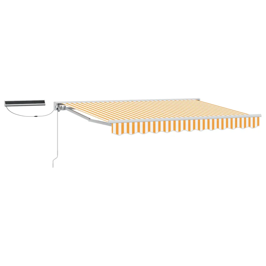 Auvent rétractable électrique Jaune et blanc 3 x 2,5 m - 2
