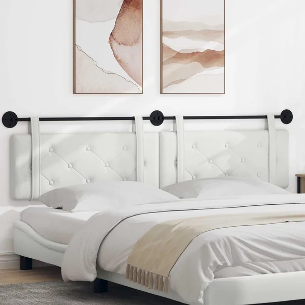 Tête de lit suspendue Blanc Simili cuir