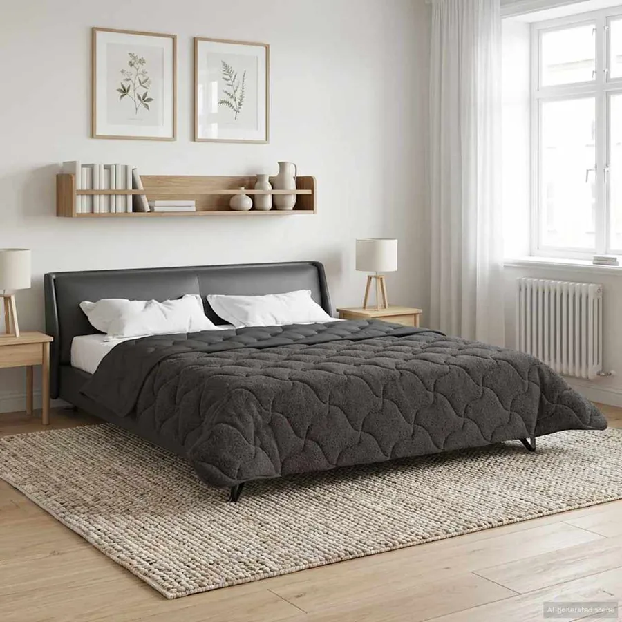 Duvet d'été simple Matelassé Anthracite 240 x 260 cm