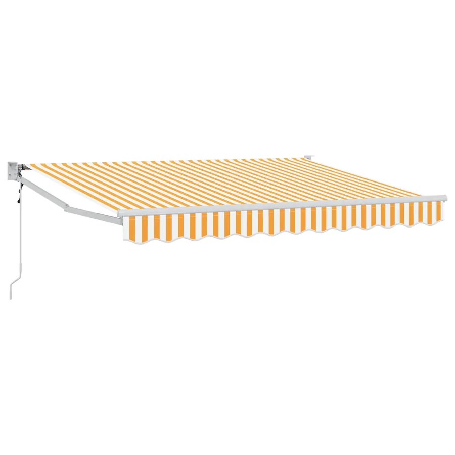 Auvent rétractable Jaune et blanc 2,5 x 2 m Polyester et métal - 2