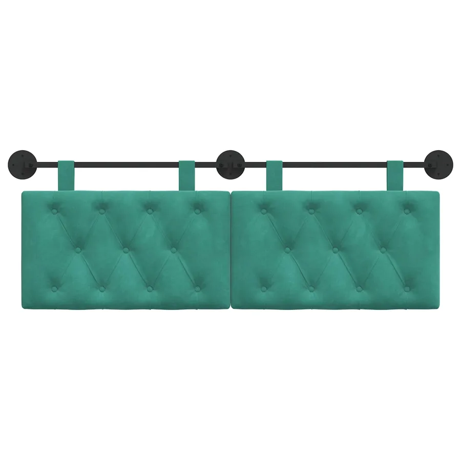 Tête de lit suspendue Avec lumière LED Turquoise Velours - 5