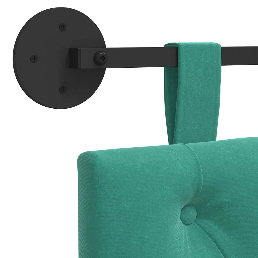 Tête de lit suspendue Avec lumière LED Turquoise Velours - 9