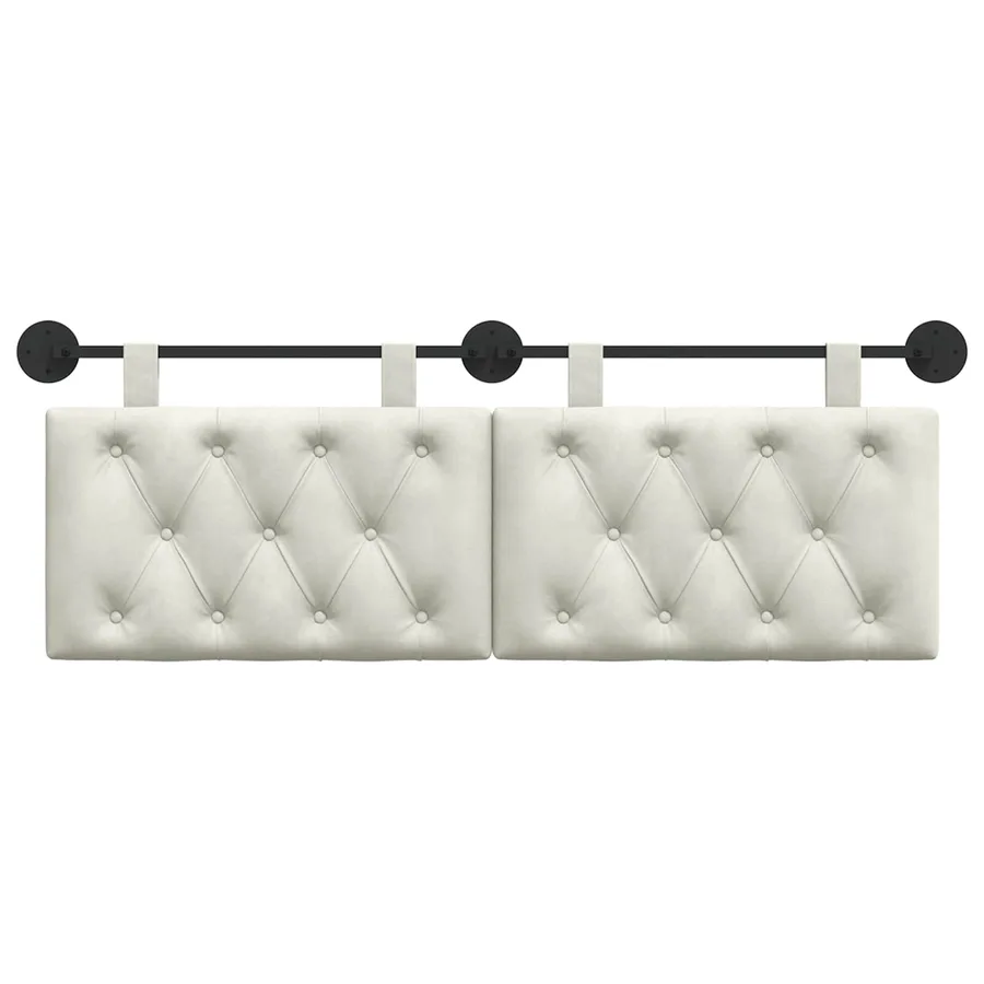 Tête de lit suspendue Avec lumière LED Crème Velours - 5