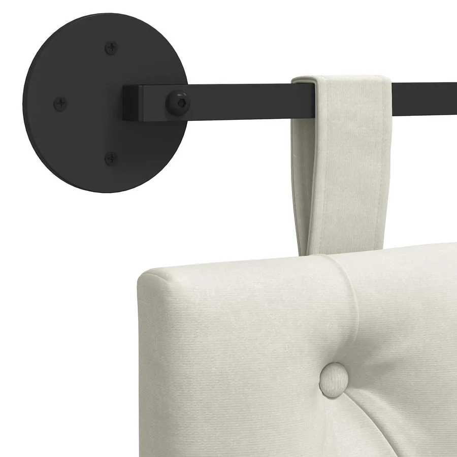 Tête de lit suspendue Avec lumière LED Crème Velours - 9