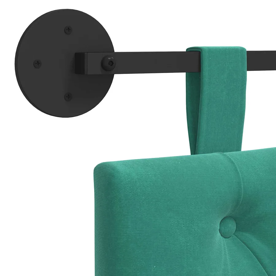 Tête de lit suspendue Avec lumière LED Turquoise Velours - 9