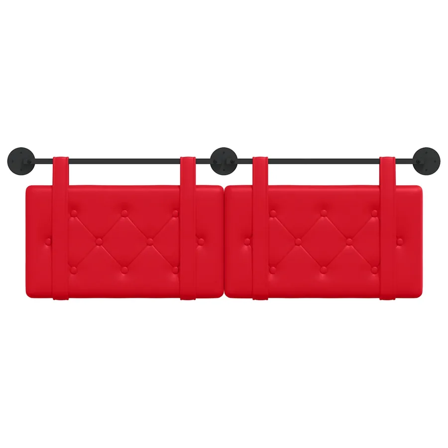 Tête de lit suspendue Rouge Simili cuir - 5
