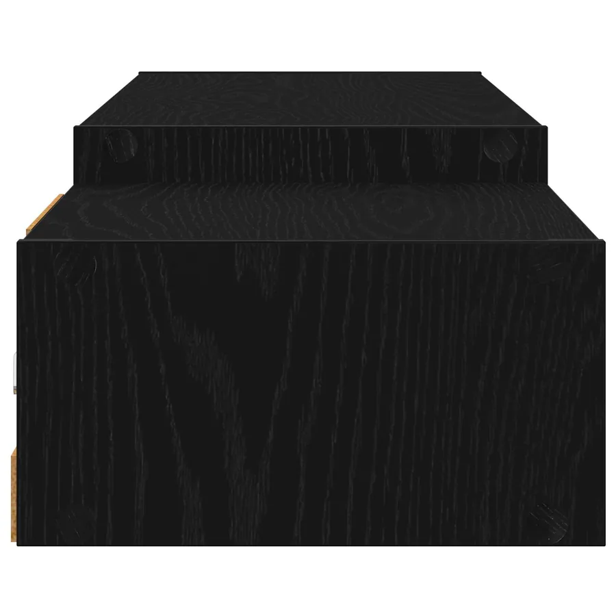 Meuble TV mural Montage mural Chêne noir 180 x 28 x 21 cm - 6