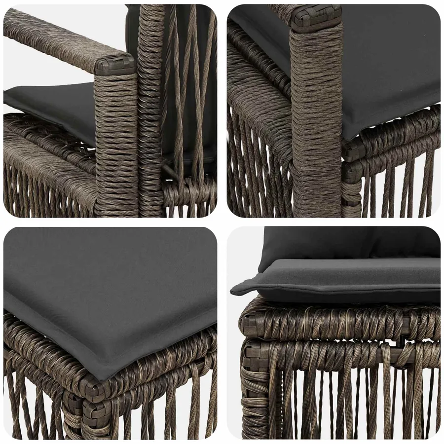 Ensemble de canapé de jardin 13 pcs Gris polyrotin - 7
