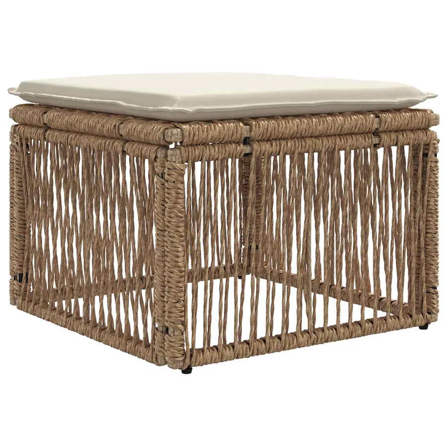 Ensemble de canapé de jardin 5 pcs Beige polyrotin - 5