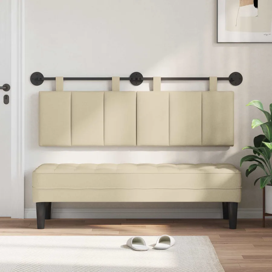 Tête de lit suspendue Crème tissu - 3