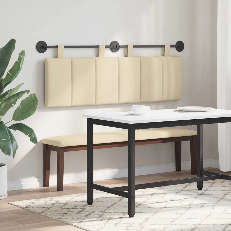 Tête de lit suspendue Crème tissu - 4