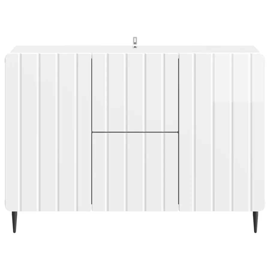 Buffet Blanc brillant 89 x 34,5 x 62 cm Bois d'ingénierie - 6