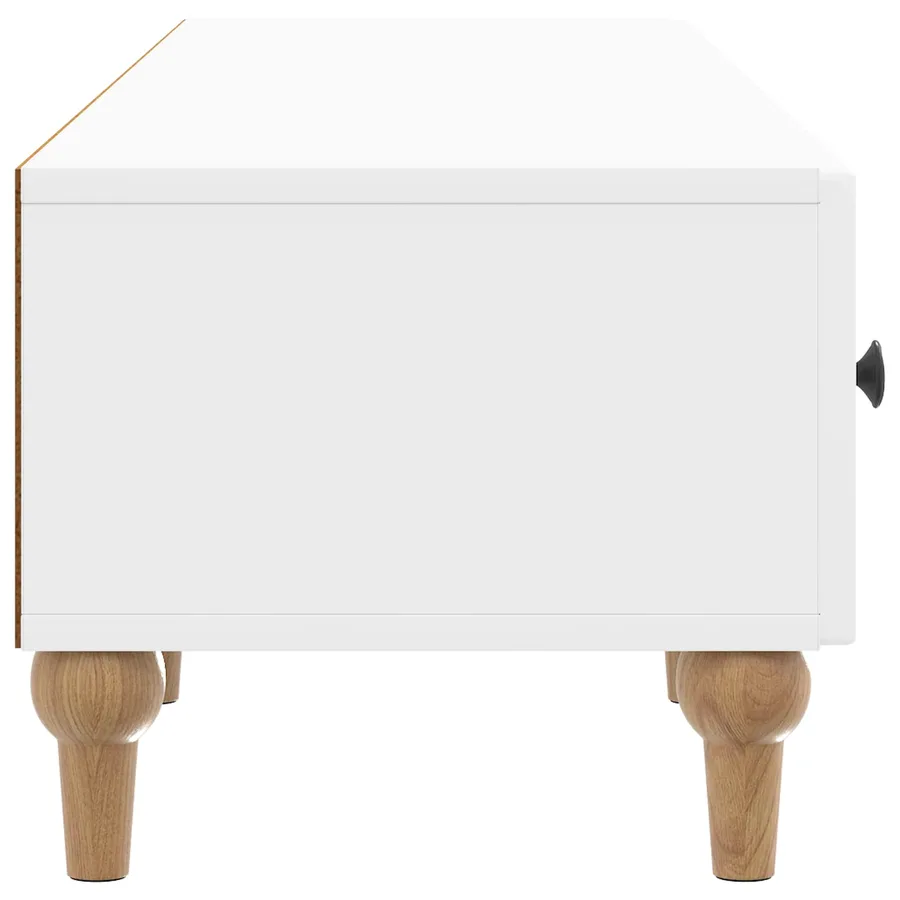 Meuble TV Blanc brillant 147 x 34,5 x 30 cm Bois d'ingénierie - 7