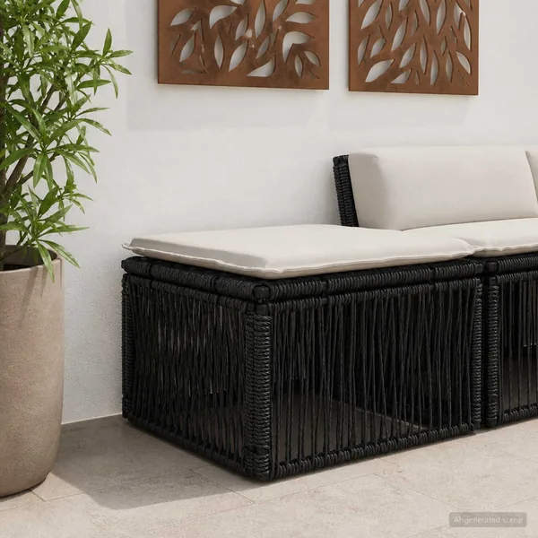Tabouret Noir polyrotin
