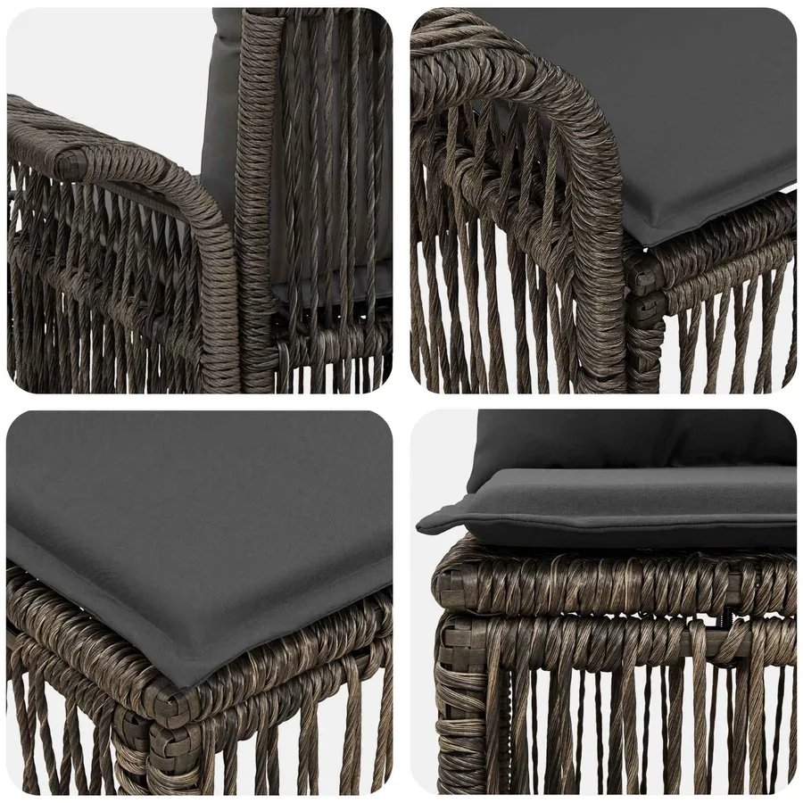 Ensemble de canapé de jardin 13 pcs Gris et Gris foncé - 7