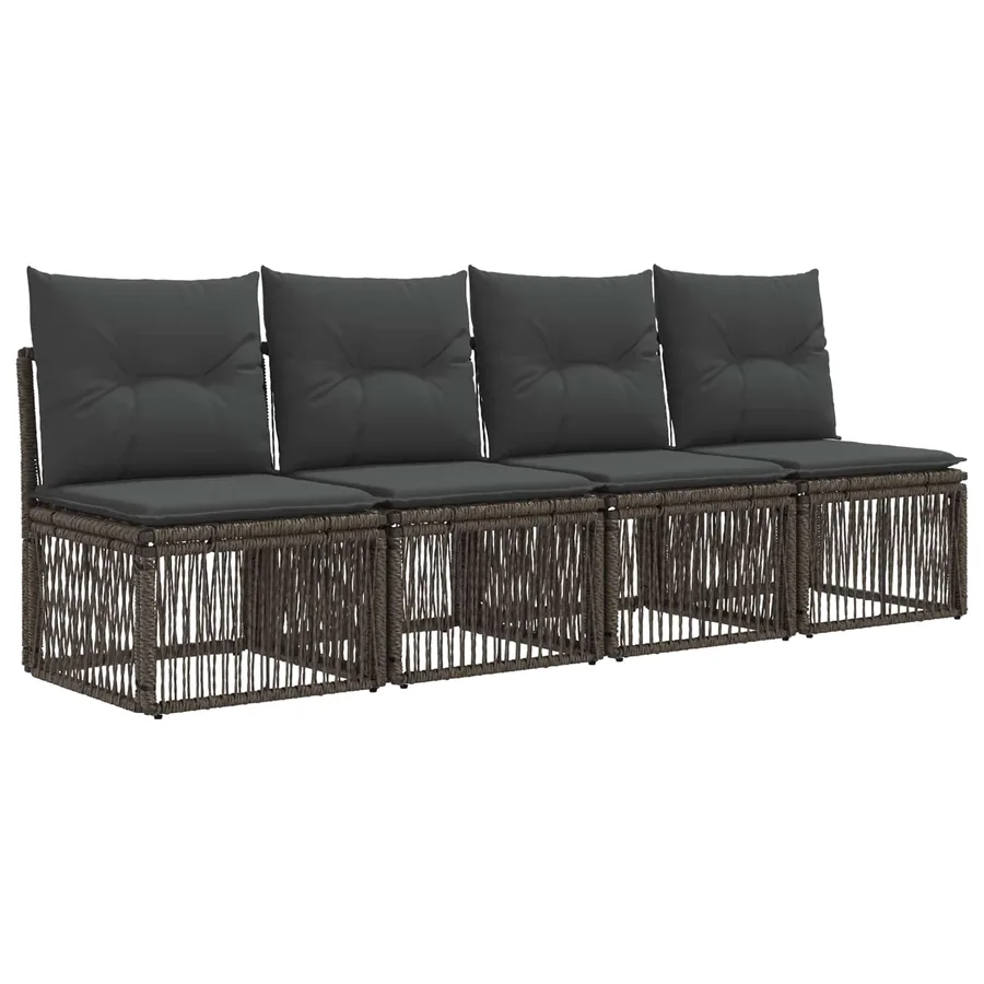 Ensemble de canapé de jardin 11 pcs Gris et Gris foncé - 5