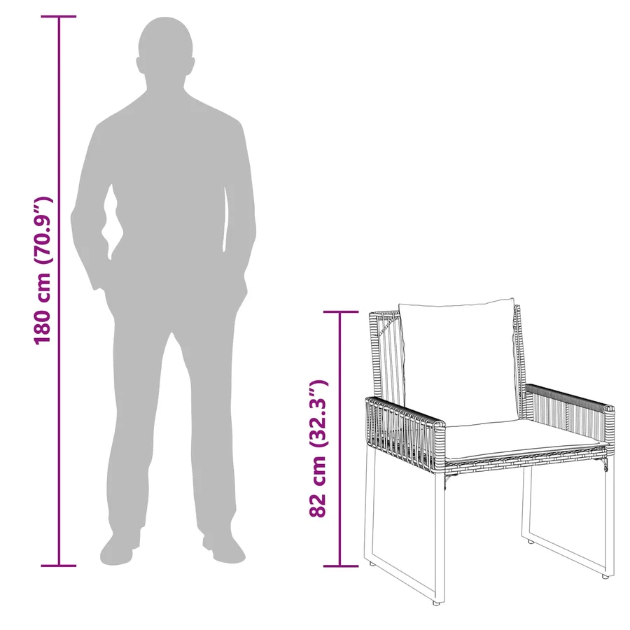 Ensemble de meubles d'extérieur 4 pcs Noir et blanc crème - 16