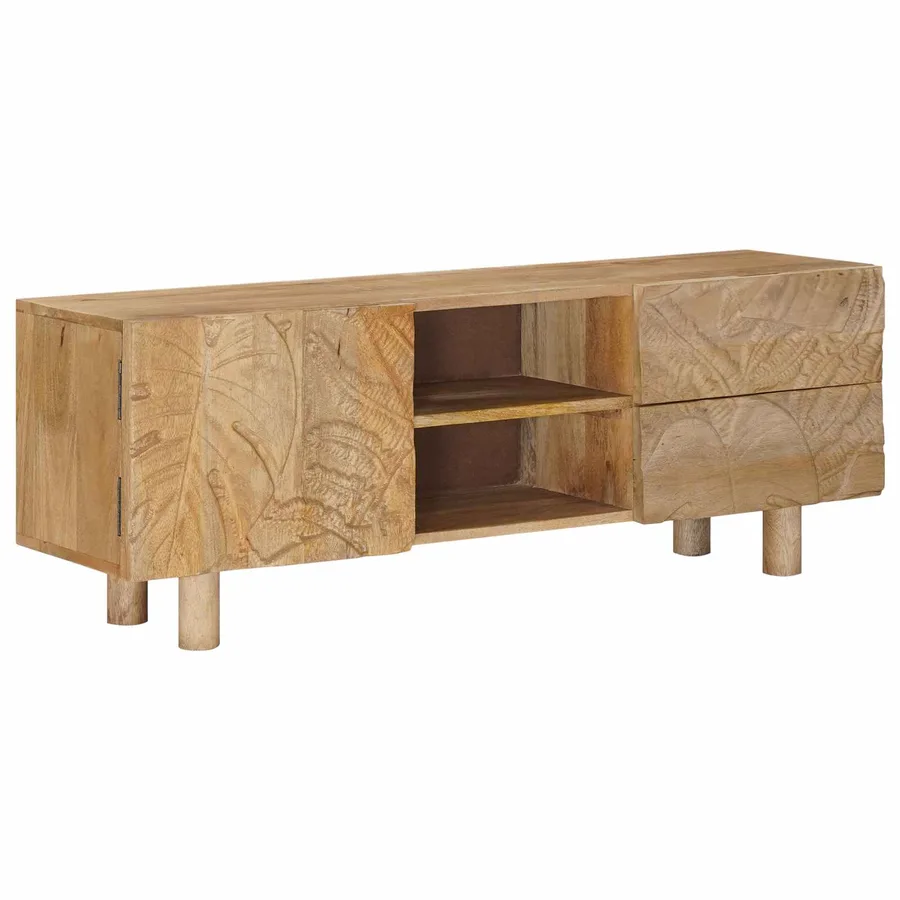 Meuble TV avec tiroir avec étagère avec porte 110 x 30 x 40 cm - 4