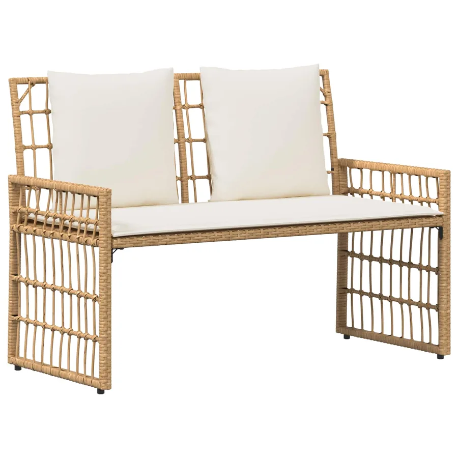 Banc extérieur Uni Naturel et Crème 116 x 55 x 82 cm - 2