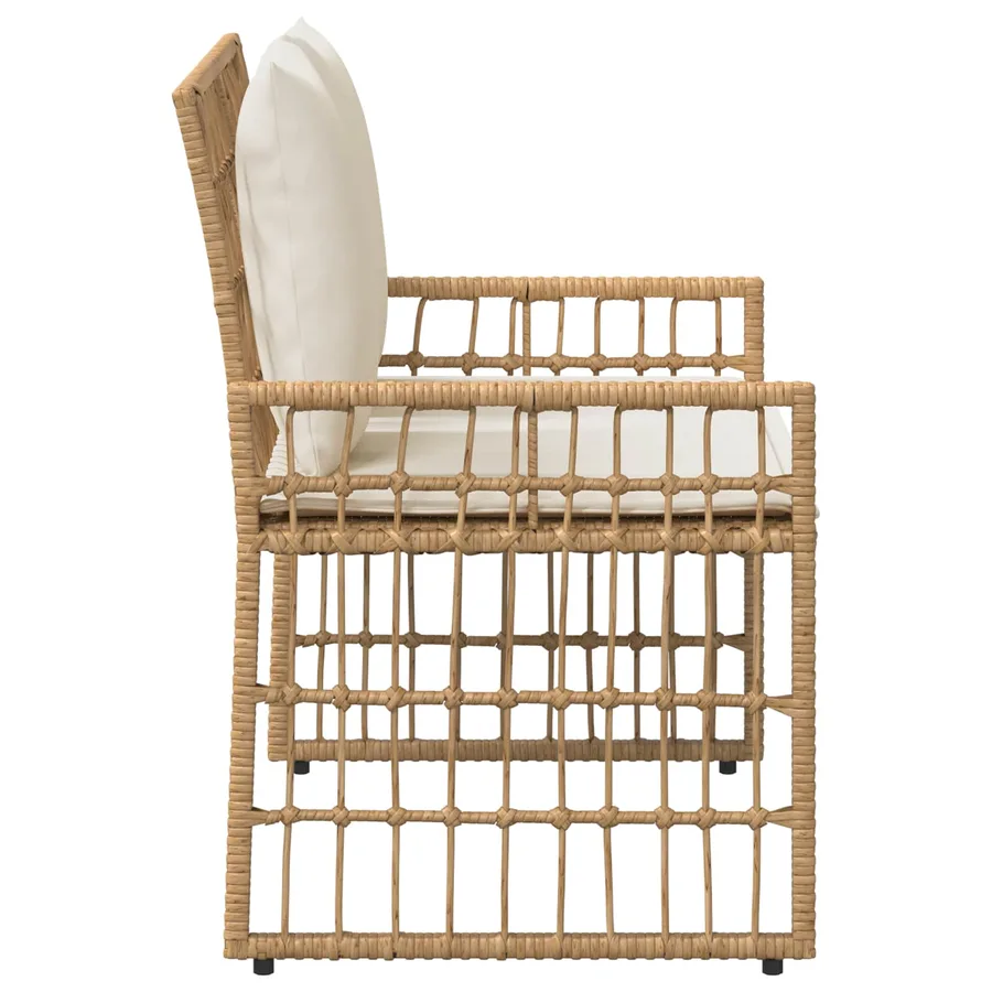 Banc extérieur Uni Naturel et Crème 116 x 55 x 82 cm - 6
