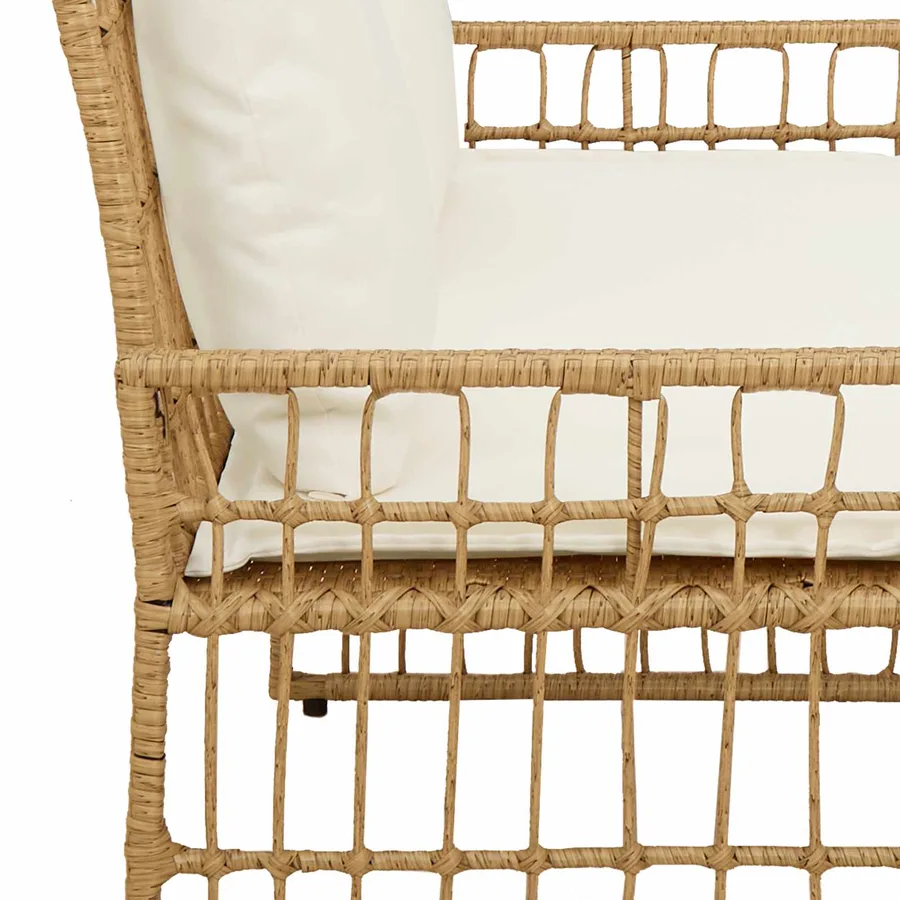 Banc extérieur Uni Naturel et Crème 116 x 55 x 82 cm - 8