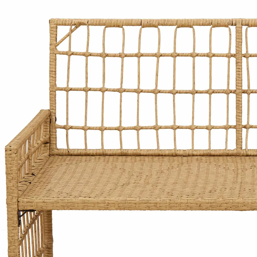 Banc extérieur Uni Naturel et Crème 116 x 55 x 82 cm - 9