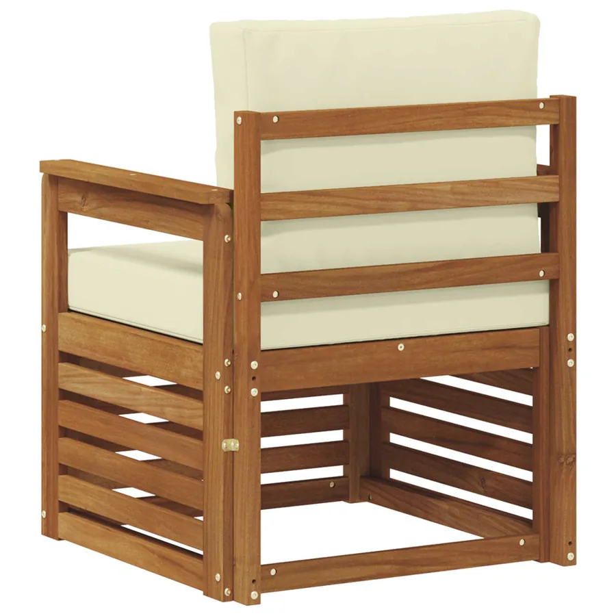 Canapé d’extérieur Bois d'acacia massif et polyester Naturel - 5