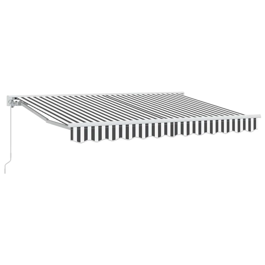 Auvent rétractable manuel Anthracite et blanc 3 x 2,5 m - 2
