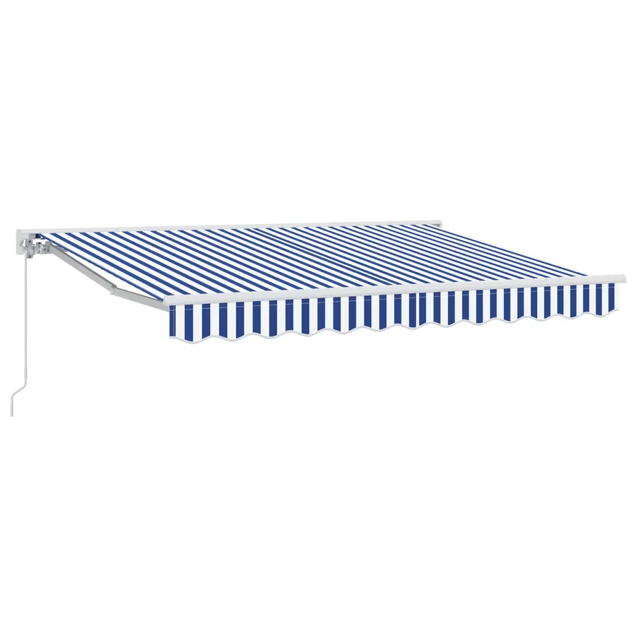 Auvent rétractable manuel Bleu et Blanc 3 x 2,5 m - 2