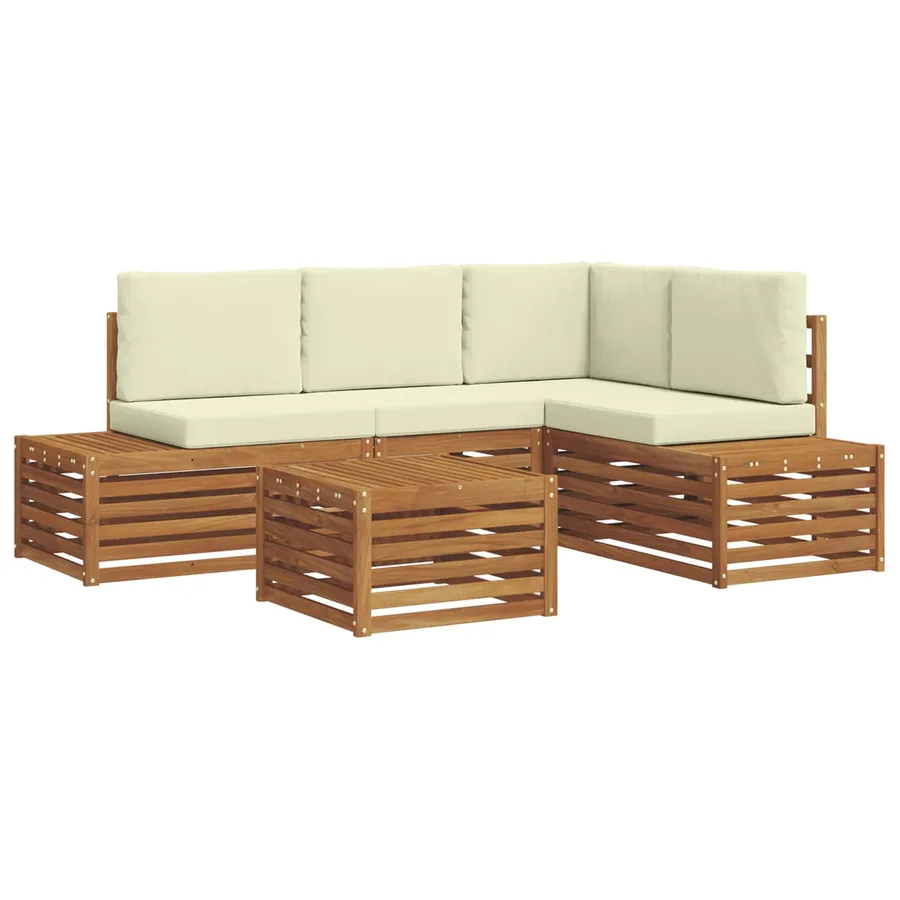 Ensemble de canapés d'extérieur avec coussin Naturel et Crème - 2