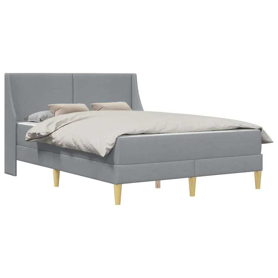 Cadre de lit avec matelas Gris clair 140 x 200 cm Polyester - 2