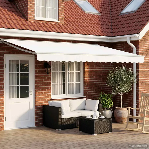 Auvent rétractable électrique Blanc 4 × 3,5 m