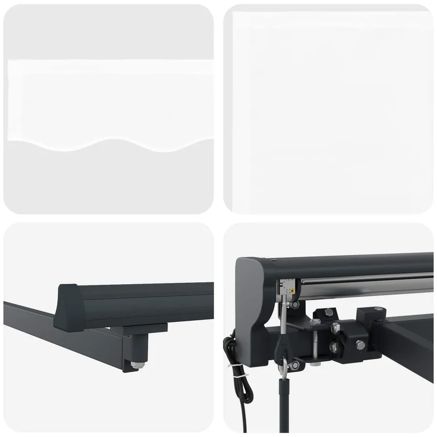 Auvent rétractable électrique Blanc et anthracite 4,5 × 3,5 m - 7