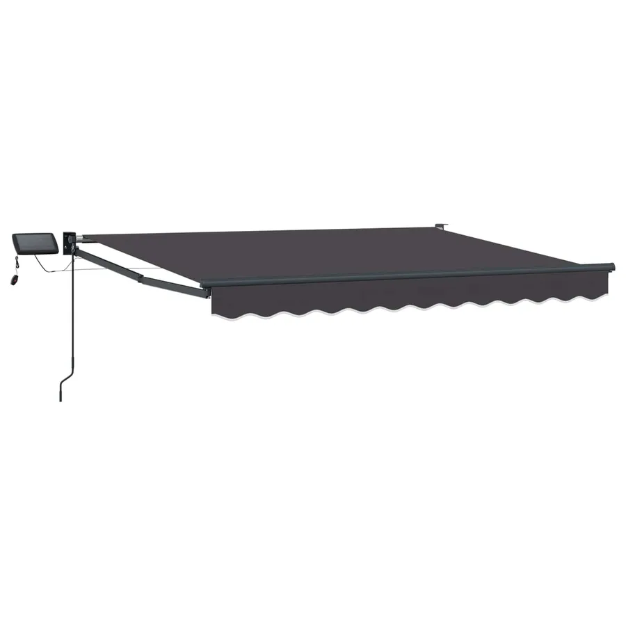 Store rétractable manuel avec LEDs Anthracite 3,5 x 2,5 m - 2