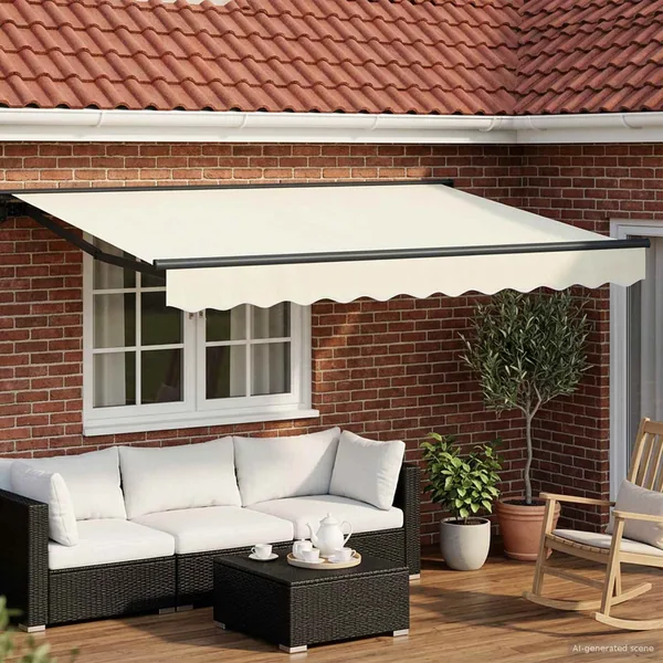 Auvent rétractable électrique Crème et Anthracite 3 x 2,5 m