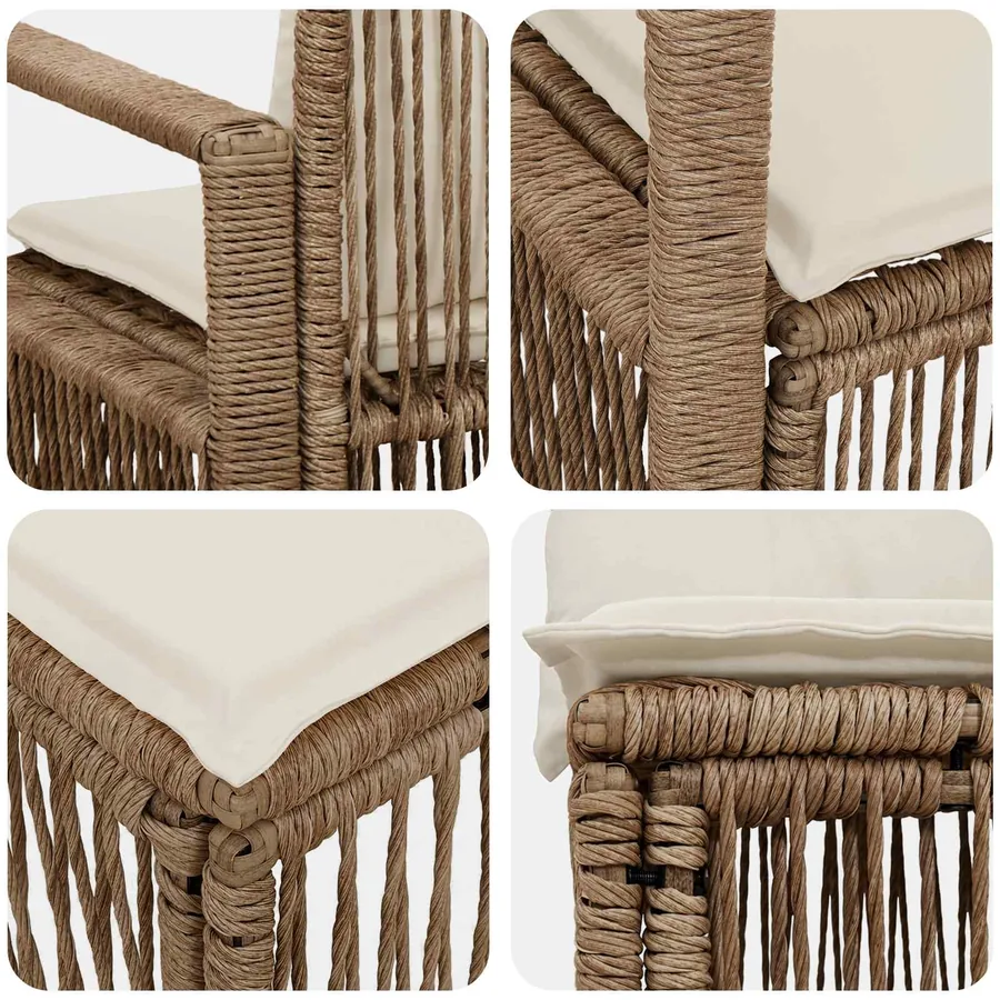 Ensemble de canapé de jardin 12 pcs Beige polyrotin - 5