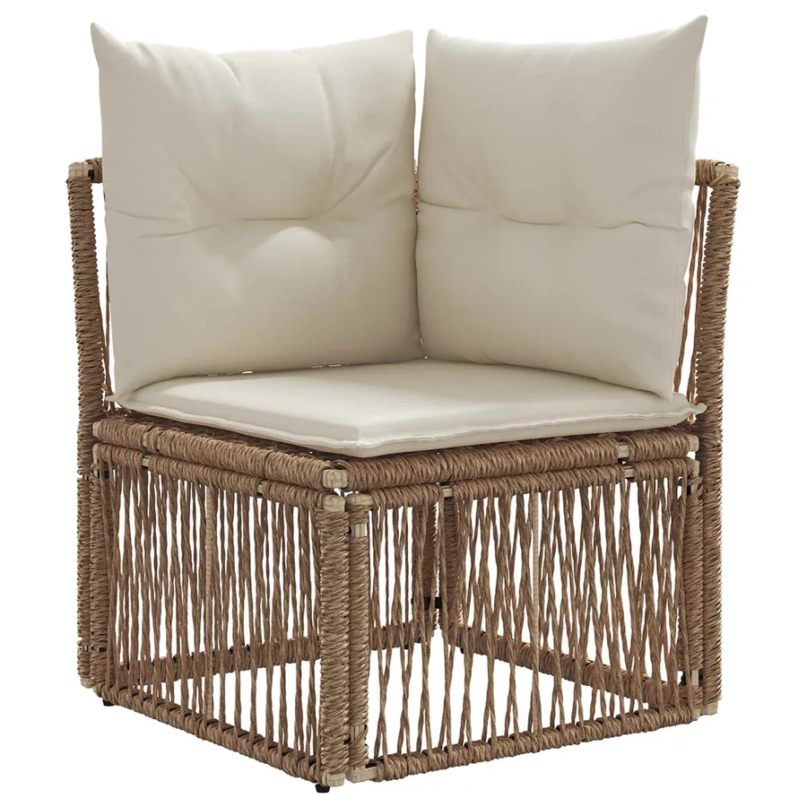 Ensemble de canapé de jardin 13 pcs Beige polyrotin - 4