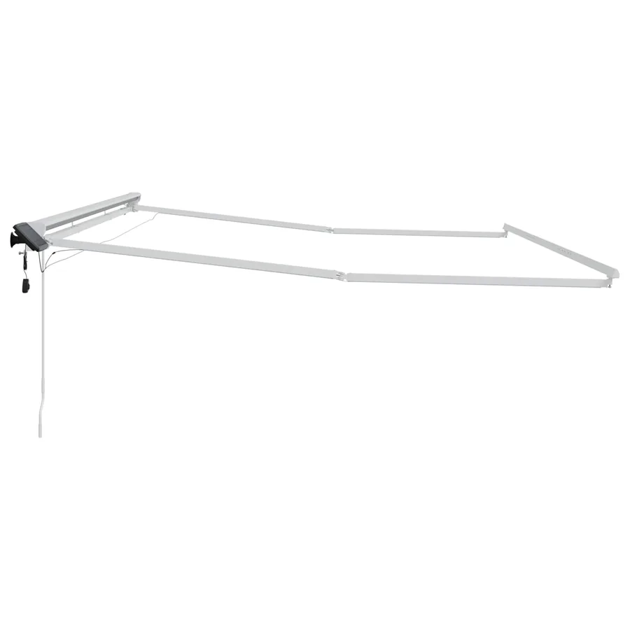 Cadre de store manuel avec LEDs Blanc 4 × 3 m Aluminium - 6