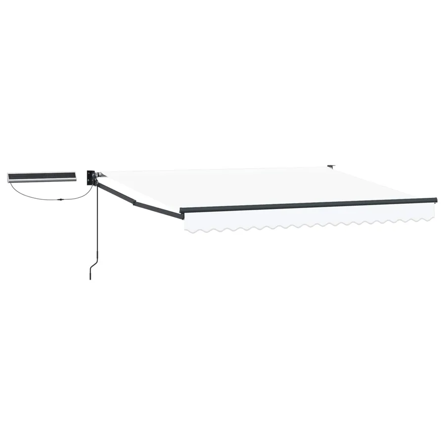 Auvent rétractable électrique Blanc et anthracite 3,5 x 2,5 m - 2