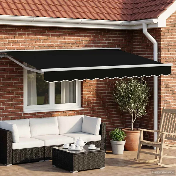 Auvent rétractable électrique Noir 3,5 x 2,5 m
