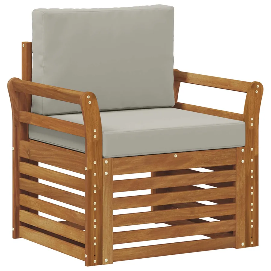Canapé d’extérieur Bois d'acacia massif et polyester Naturel - 2