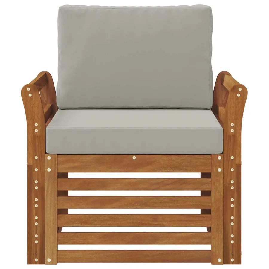 Canapé d’extérieur Bois d'acacia massif et polyester Naturel - 3